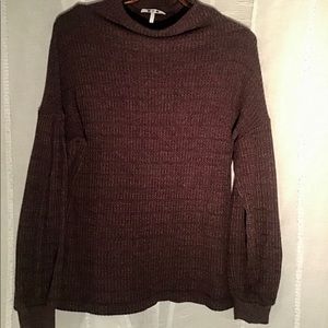 Three Dots Mock Neck Waffle Knit Top